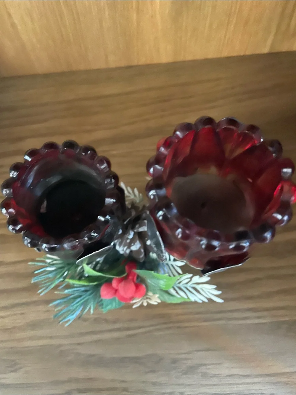 Vintage Holiday Twin Tulip Candle Holder